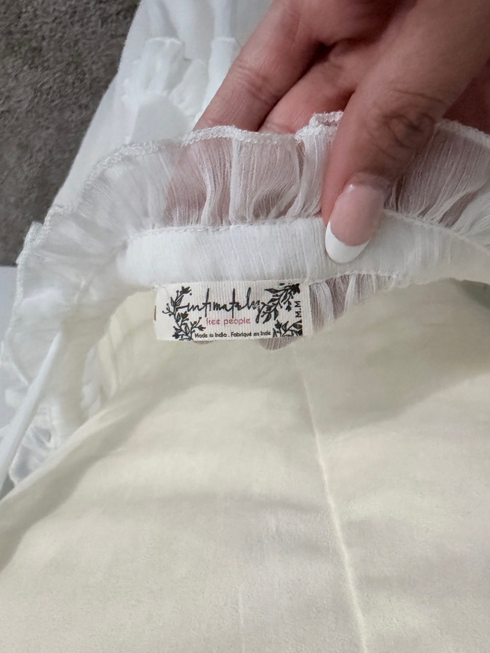 ❌SOLD❌Free People White Sheer Ruffle Tiered Midi Dress Slip Cover Up Size M - Picture 7 of 7